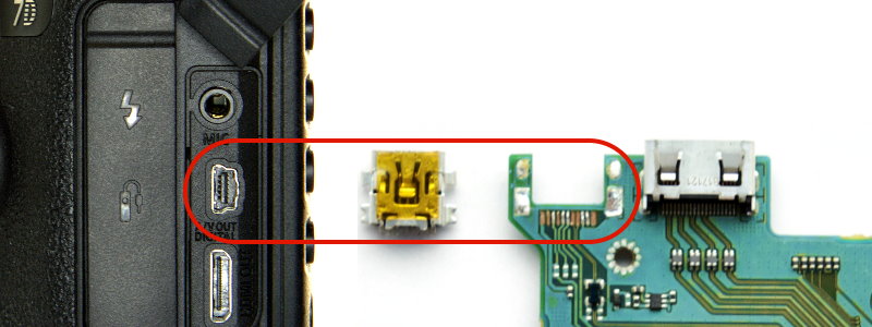 Ersatzgummi Nikon D5200 USB Anschluss Abdeckung Reparatur Ersatzteil LC8101 